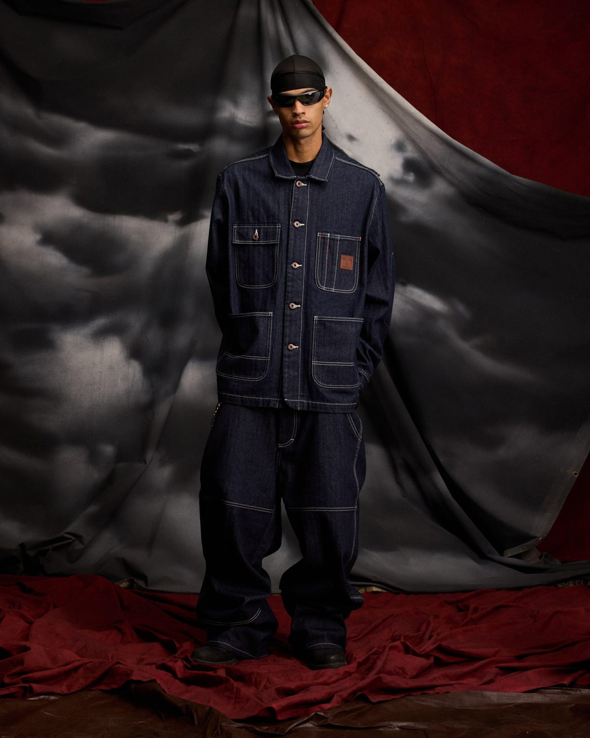 Born X Raised Herringbone Denim Work Pants – Dark Indigo