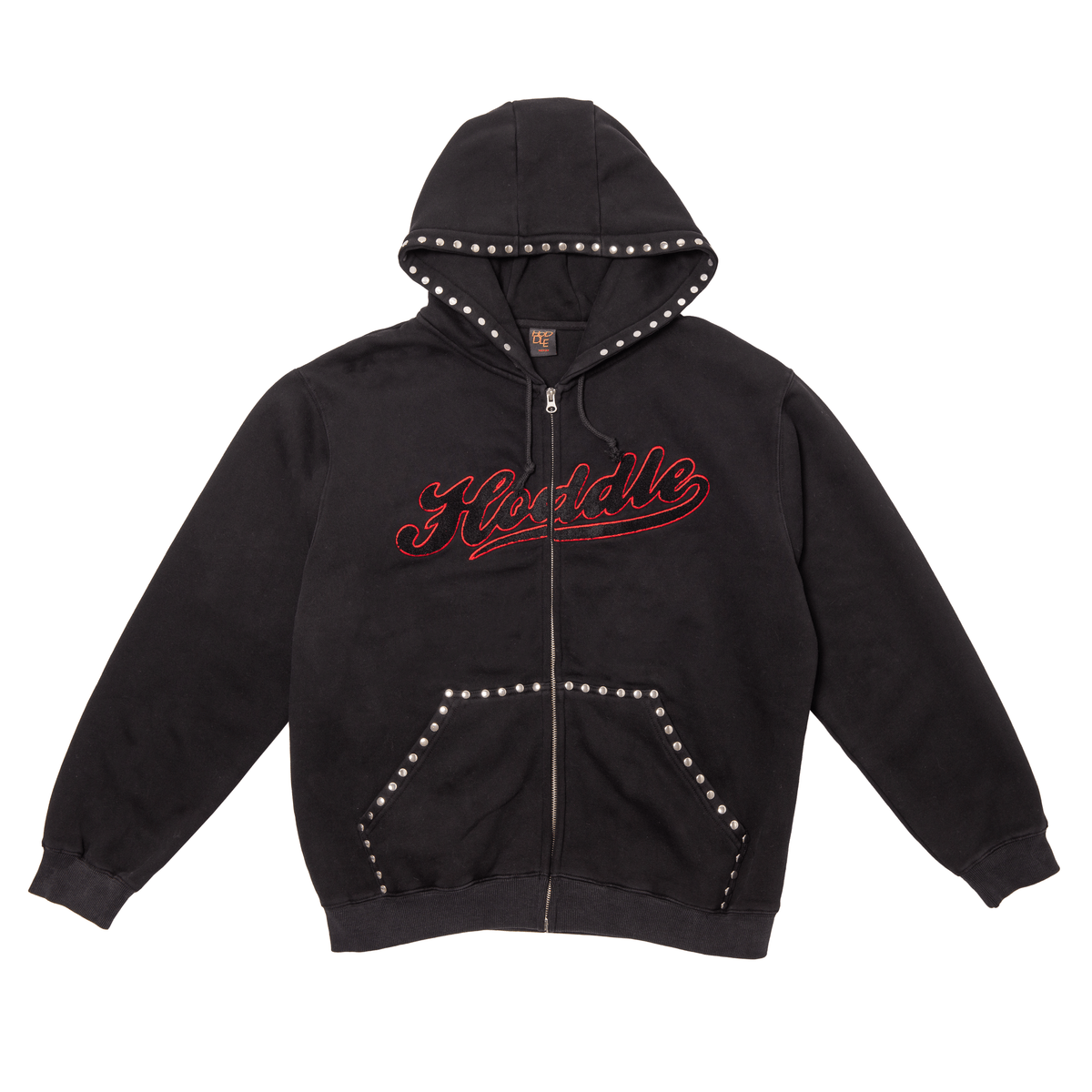 Hoddle Intarsia Script Zip - Up Hoodie – Black - Gallery Streetwear