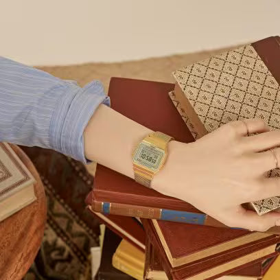 Casio Vintage Digital Watch A700WMG‑9A — Gold fashion accessory at Gallery Streetwear