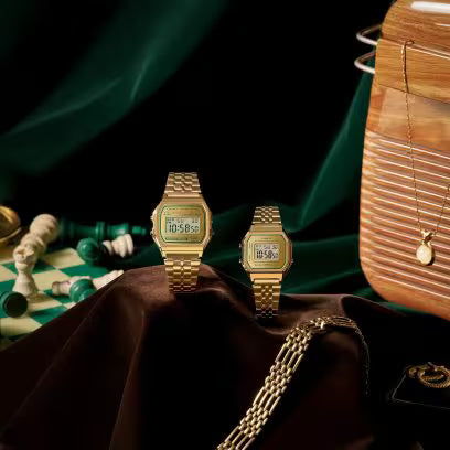 Casio A158WEGV‑9A Vintage Gold Digital Watch