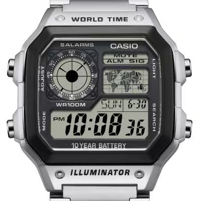 Casio AE-1200WHD-1AV Silver Digital Watch