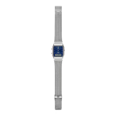 Casio AQ-230EM-2A Watch - Silver/Navy Mesh