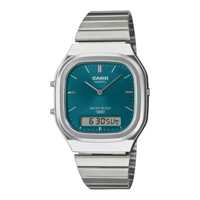 Casio AQ-240E-3A Watch - Silver/Green