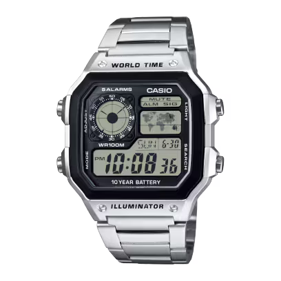 Casio AE-1200WHD-1AV Silver Digital Watch