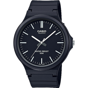Casio MW-240-1EV black resin large-case analog watch