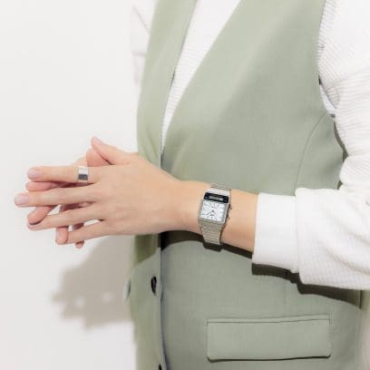 Casio AQ-800E-7A model shot worn on the wrist