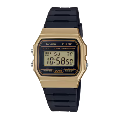 Casio F-91WM-9A Black / Gold Watch