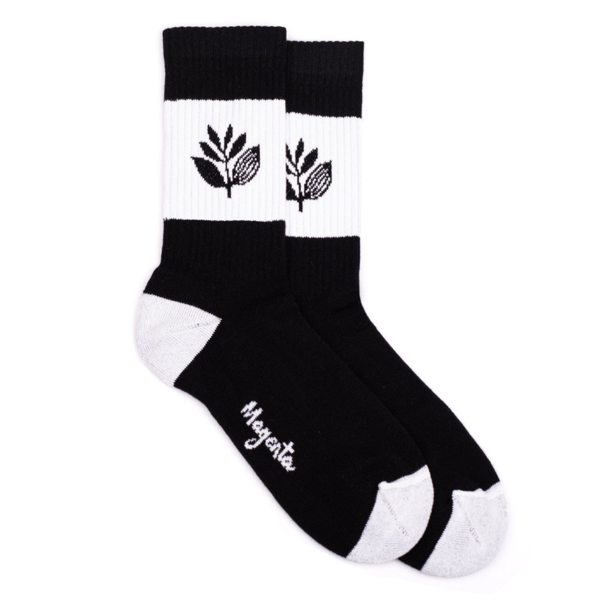 Magenta Stripe Socks Black