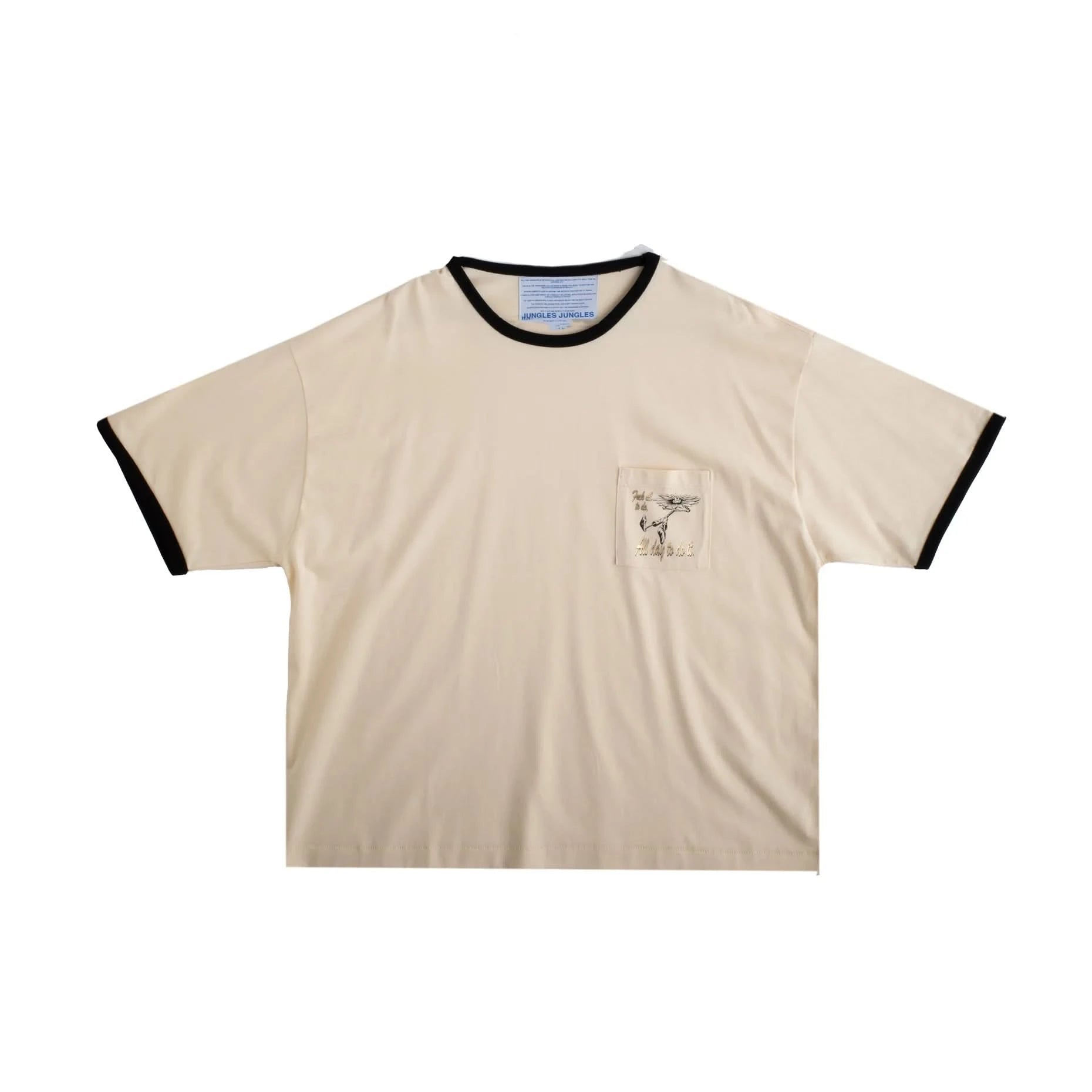 Jungles Jungles F*ck All To Do Ringer Tee - Cream/Black - Gallery Streetwear