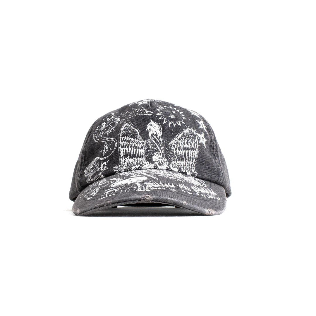 Jungles Jungles Life is Magick Cap – Distressed Denim Trucker Hat - Gallery Streetwear