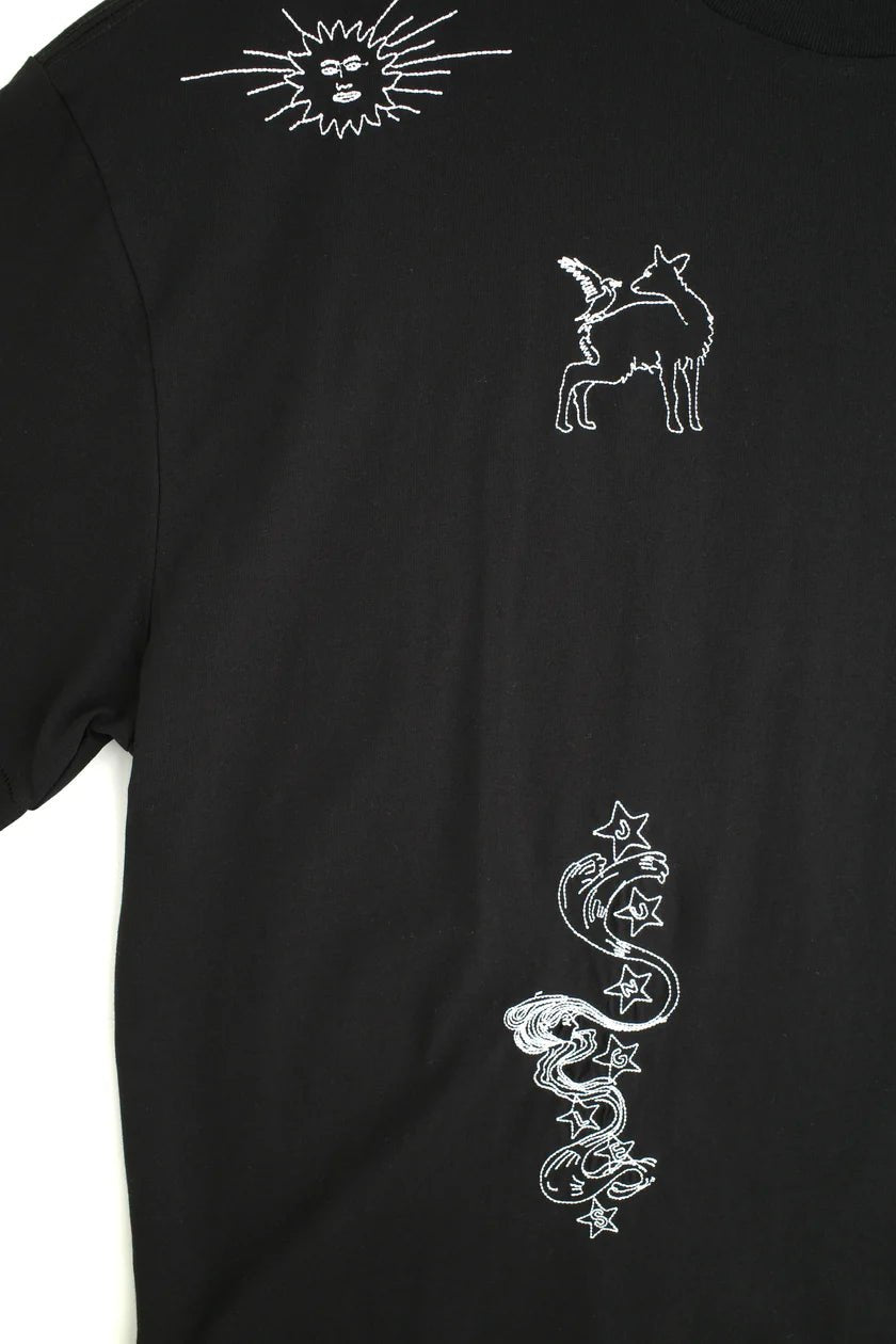 Jungles Jungles Life is Magick Tee – Heavyweight Boxy Embroidered T-Shirt - Gallery Streetwear