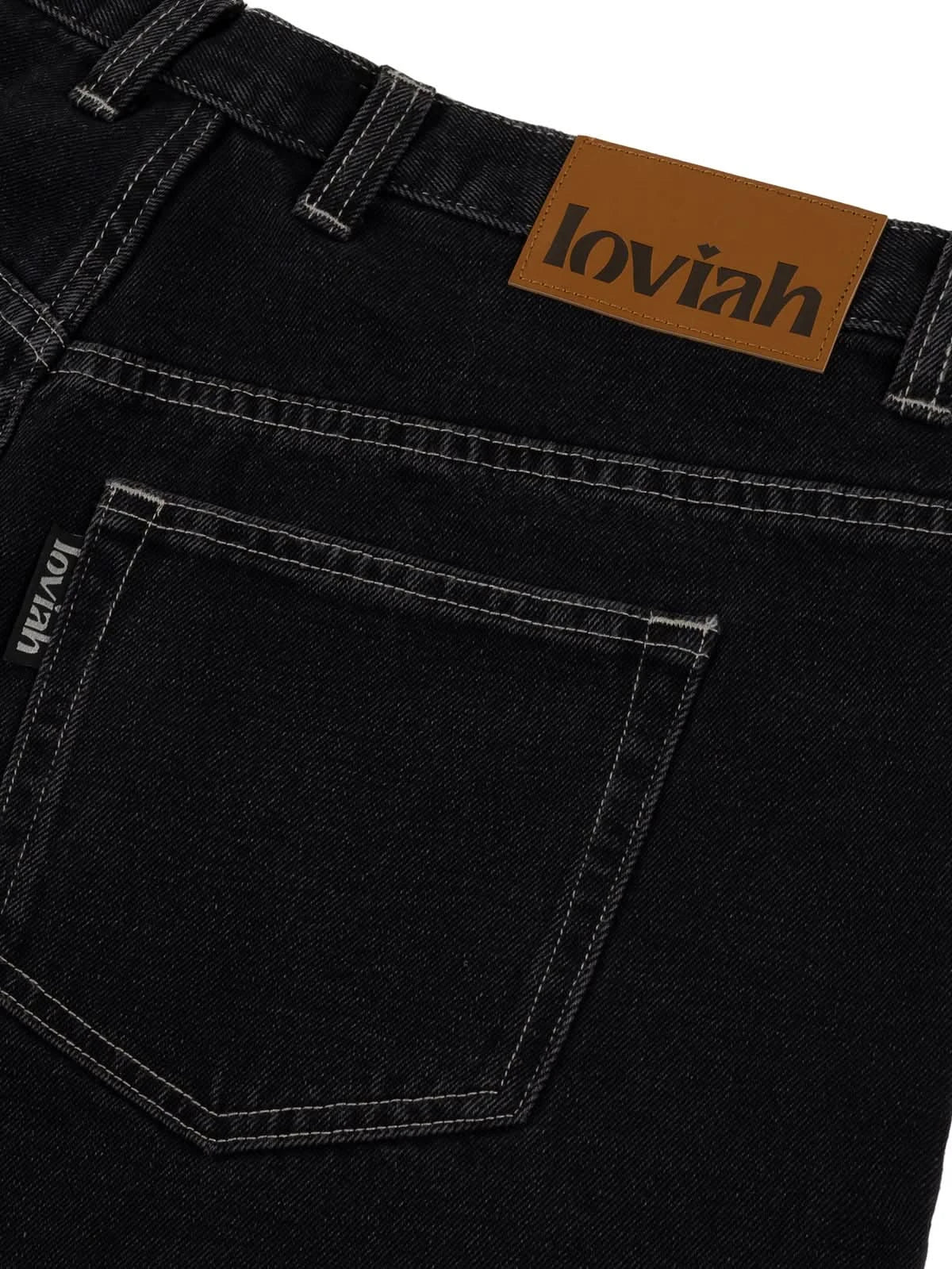 Loviah Heartman Denim Shorts – Black Wash Skate Shorts - Gallery Streetwear