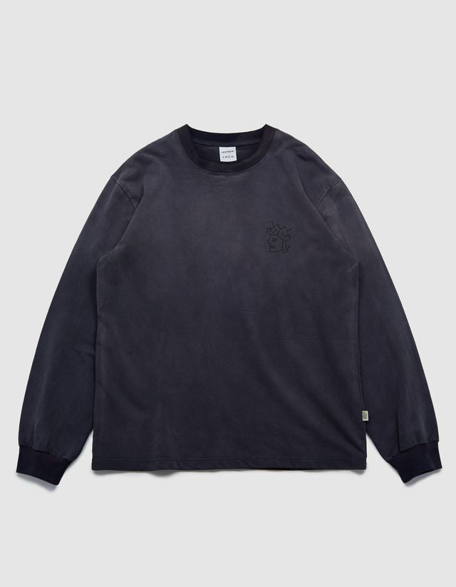 Victoria HK Sunfaded QH L/S Tee Faded Black