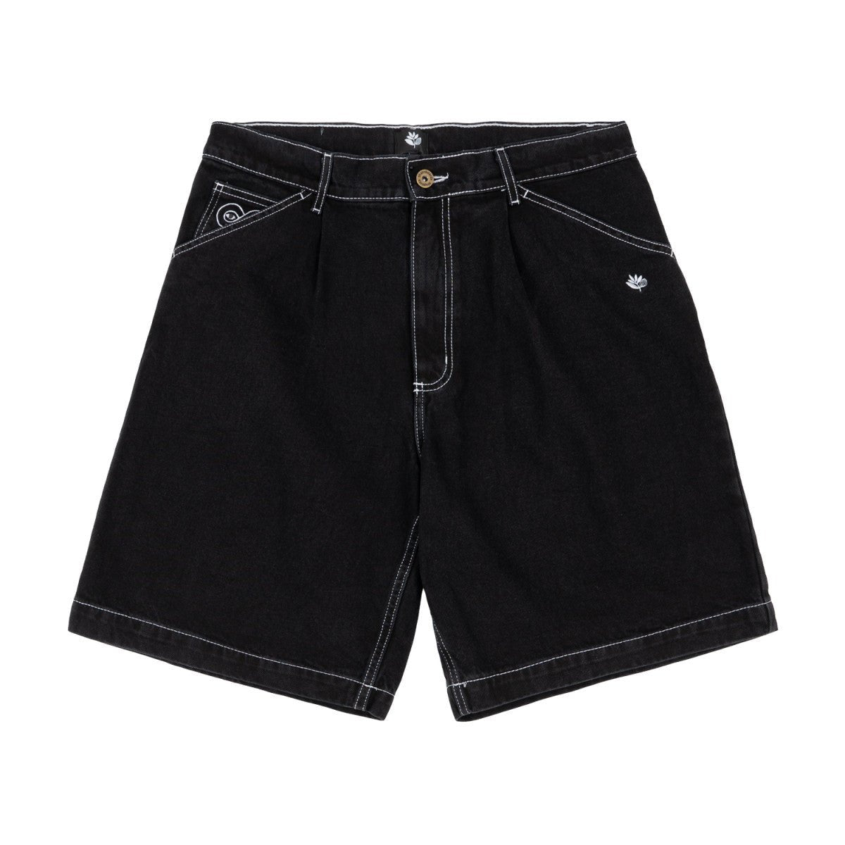 Magenta OG Denim Long Shorts – Black Baggy Fit - Gallery Streetwear