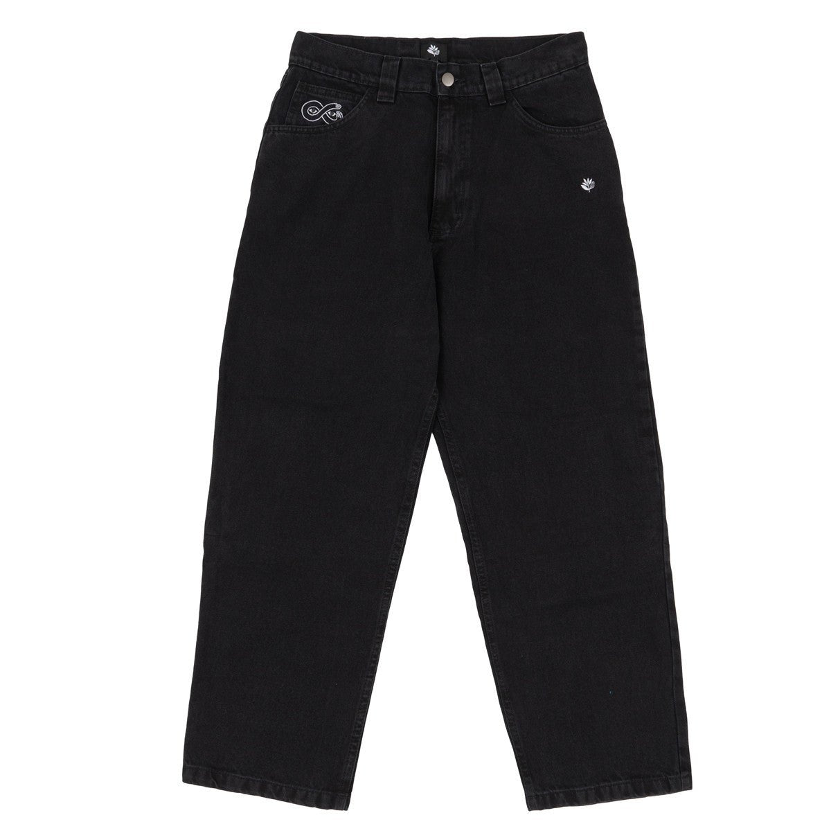 Magenta OG Denim Pants – Black Heavyweight Baggy Fit - Gallery Streetwear