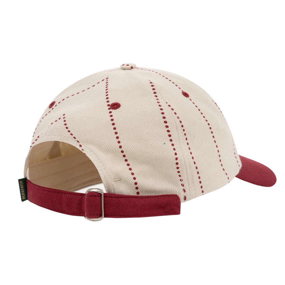 Magenta Slugger Dad Hat – Beige Cotton Strapback Hat - Gallery Streetwear