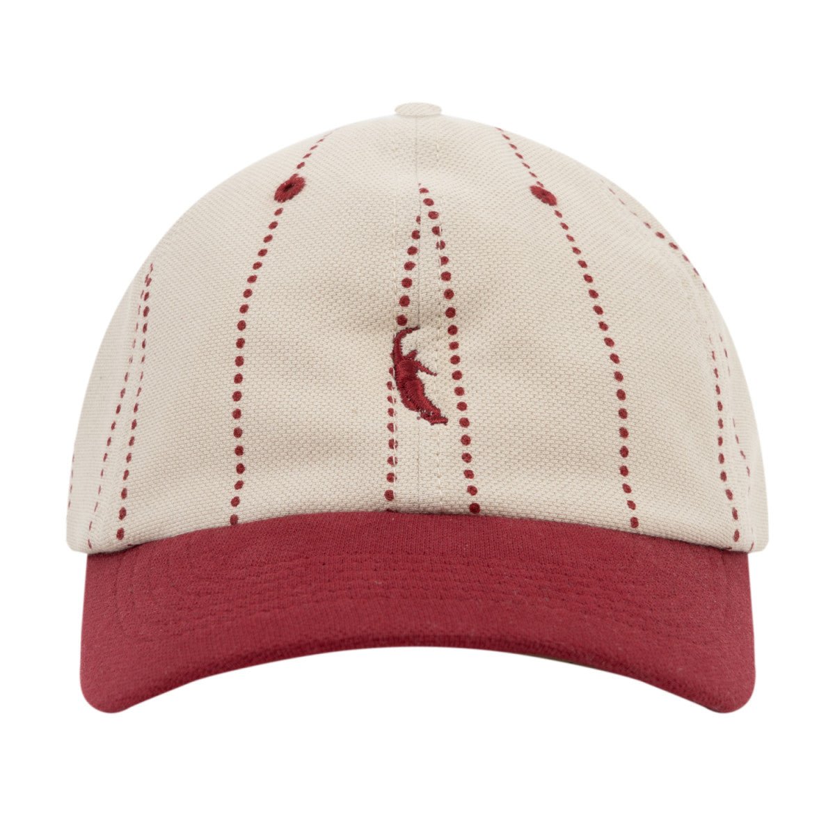 Magenta Slugger Dad Hat – Beige Cotton Strapback Hat - Gallery Streetwear