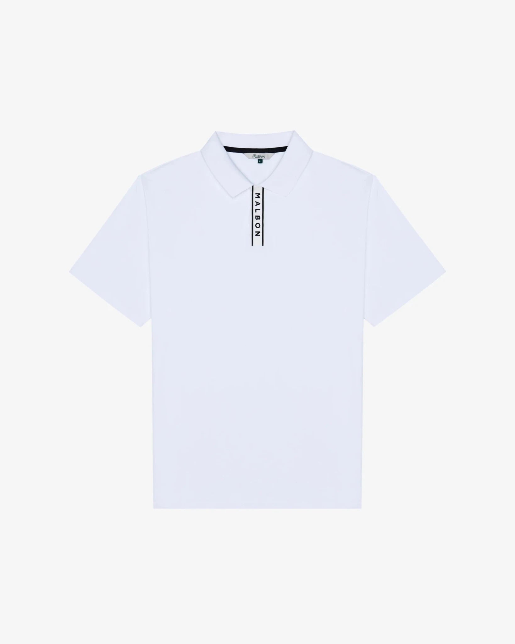 Malbon Golf Block Placket Polo - White - Gallery Streetwear