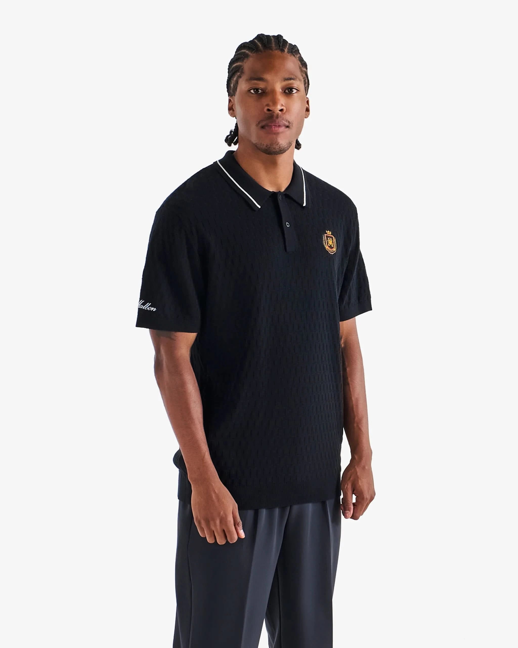 Malbon Golf Crest Knit Polo - Gallery Streetwear