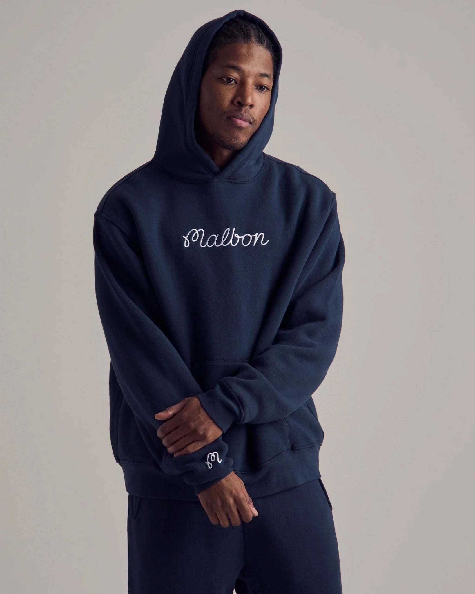 Malbon Golf Fesque Hoodie – Navy - Gallery Streetwear