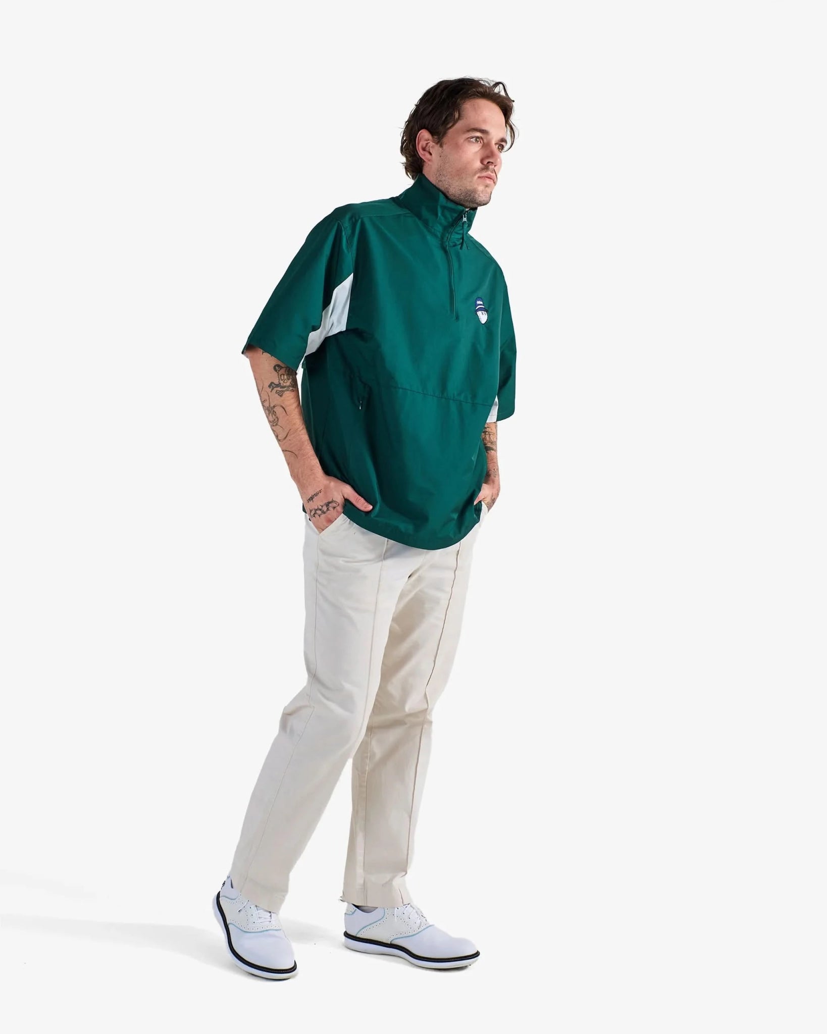 Malbon Golf Nylon Wind Shirt - Green - Gallery Streetwear