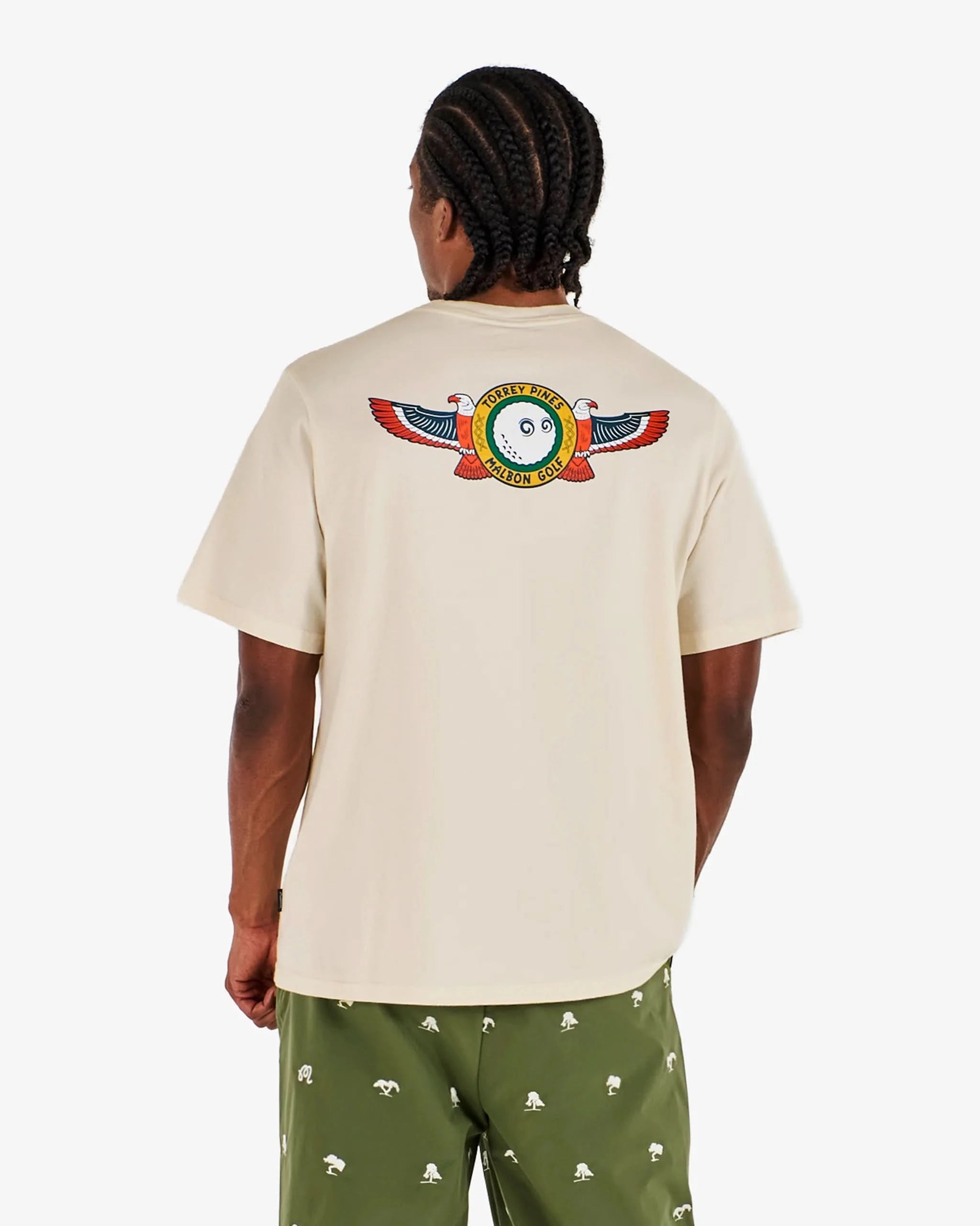 Malbon Golf Torrey Pines Bermuda Eagle Tee - Beige - Gallery Streetwear