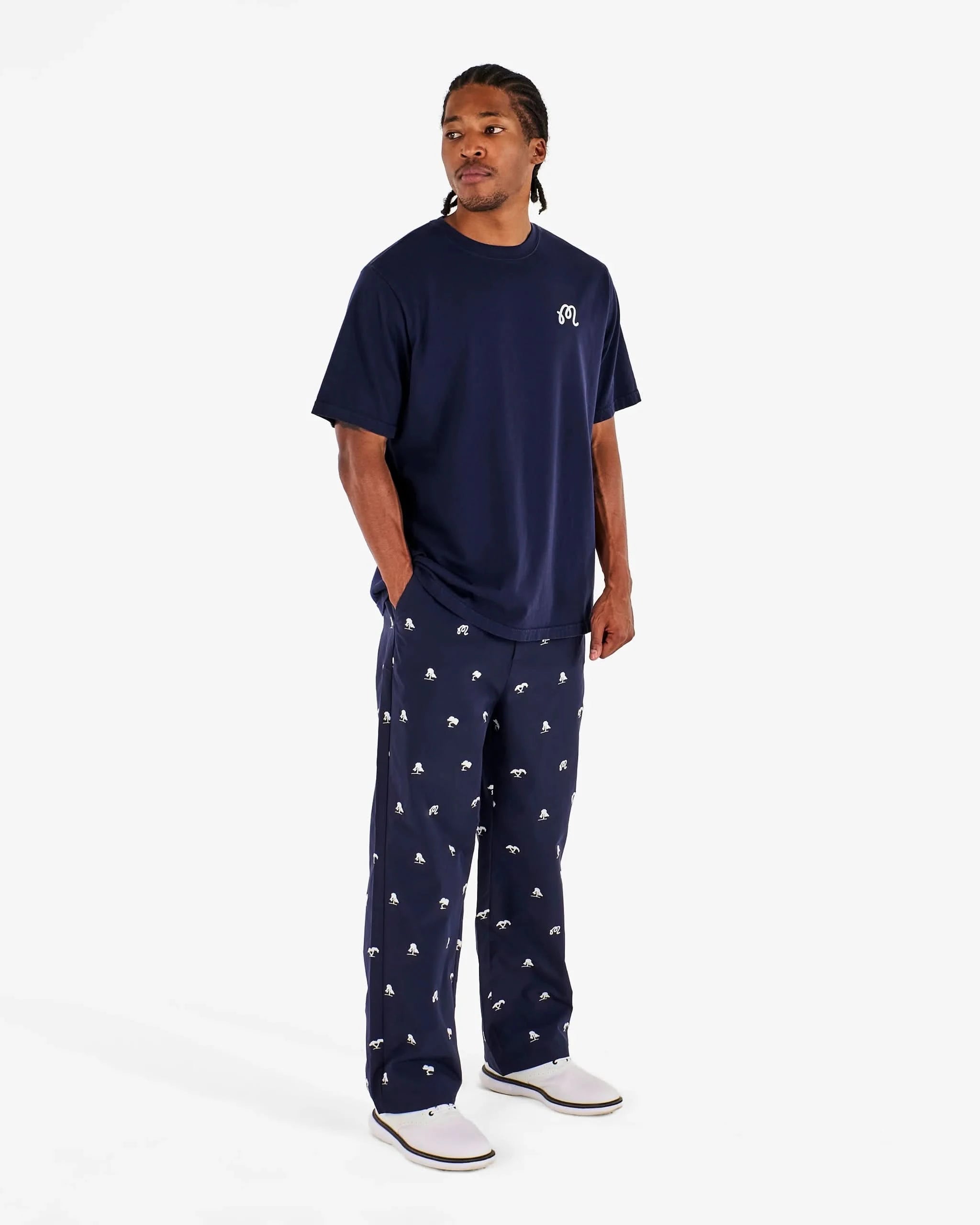 Malbon Golf Torrey Pines Bermuda Eagle Tee - Blue - Gallery Streetwear