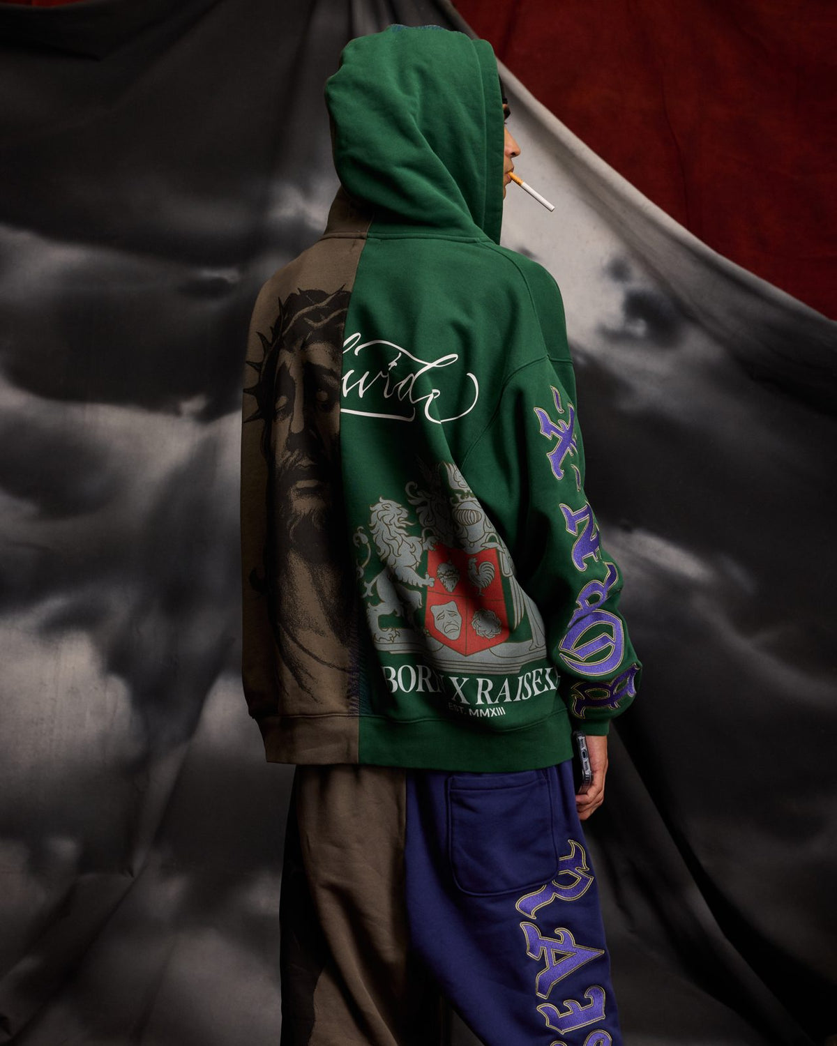 Born X Raised Mashup Zip-Up Hoodie – Multi