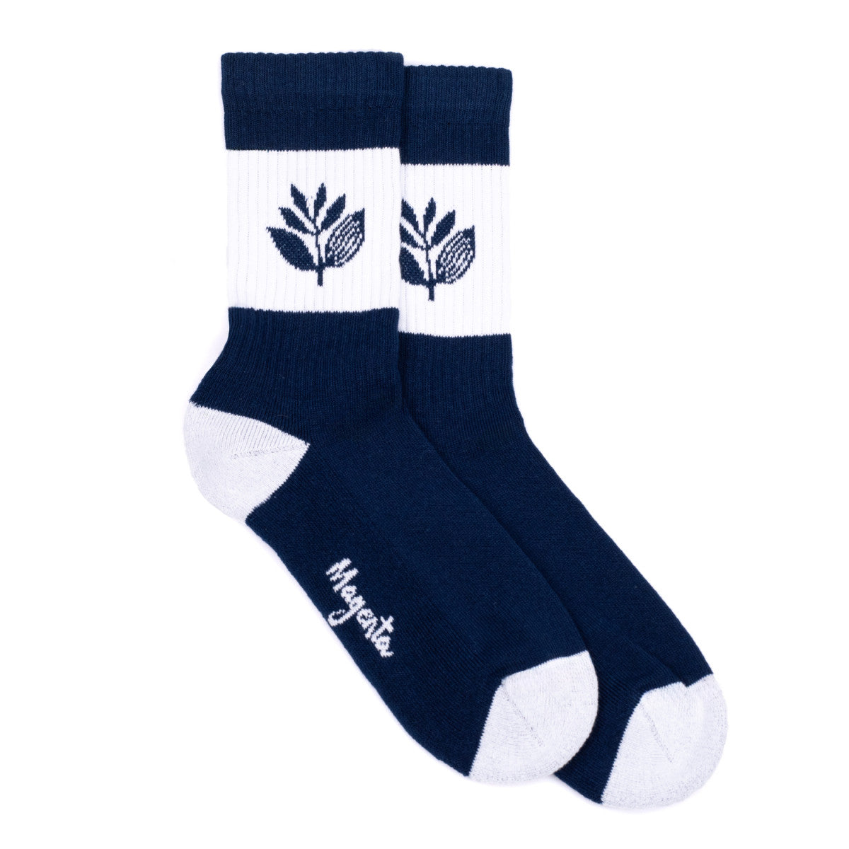 Magenta Stripe Socks Navy Blue