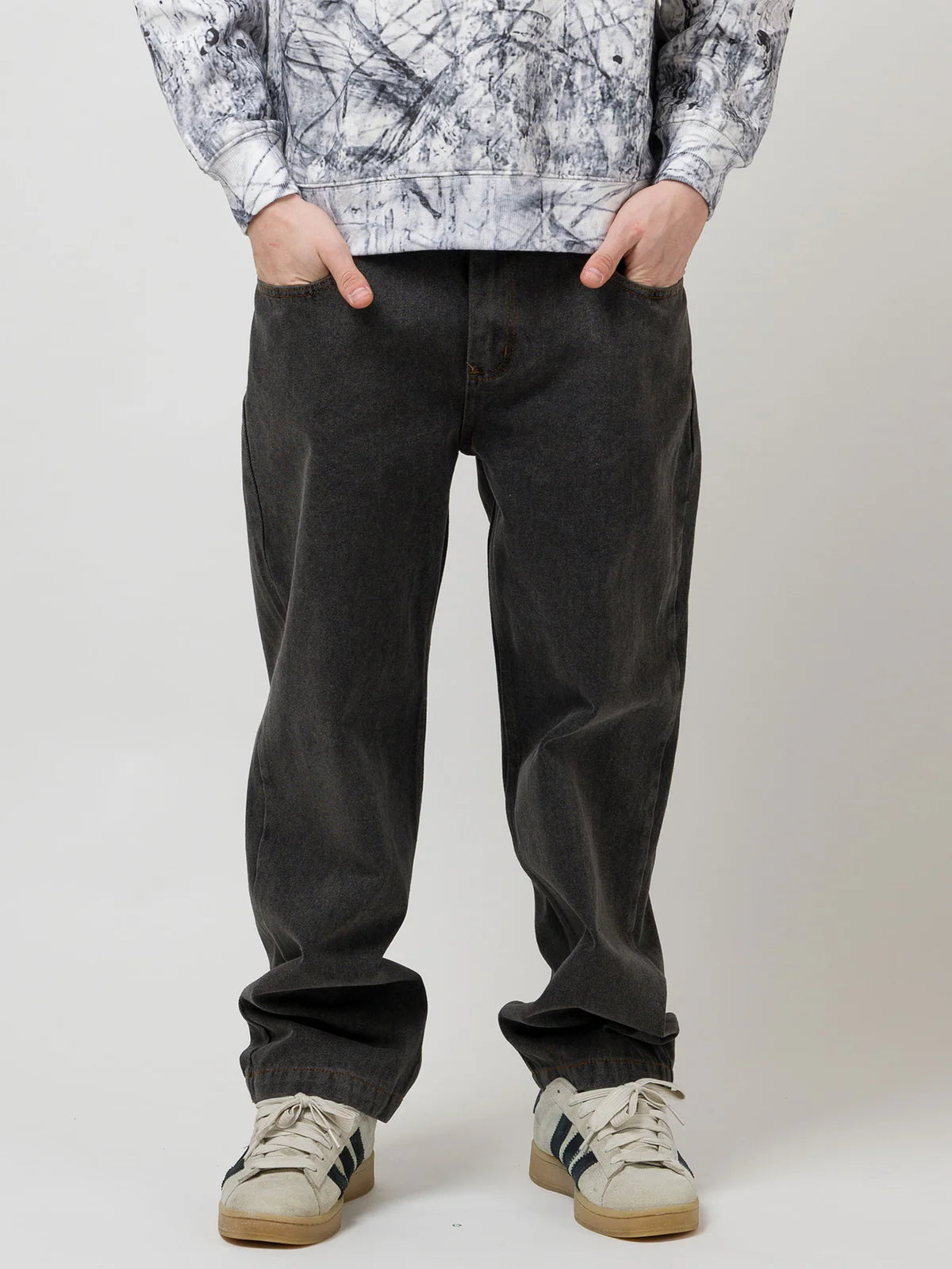 Loviah OG Baggy 5 Pocket Pants - Black Acid Wash