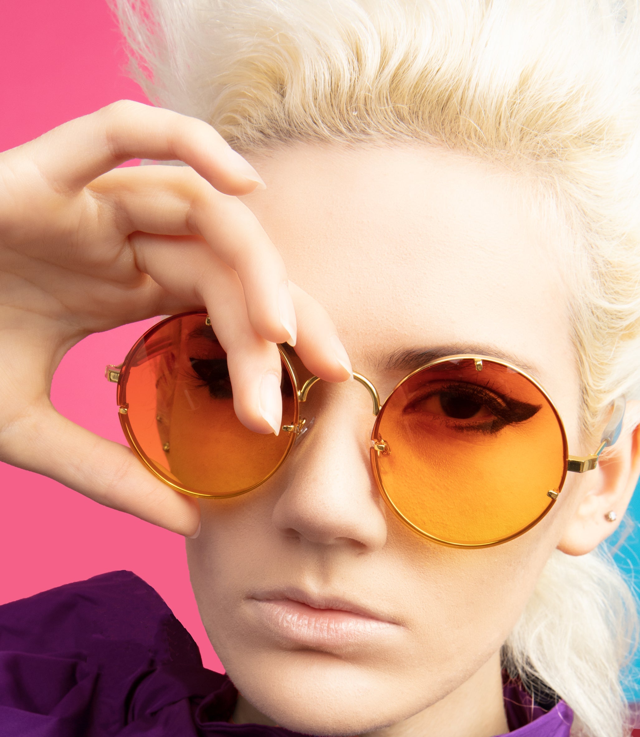 Spitfire Penelope gold/tangerine sunglasses detail shot