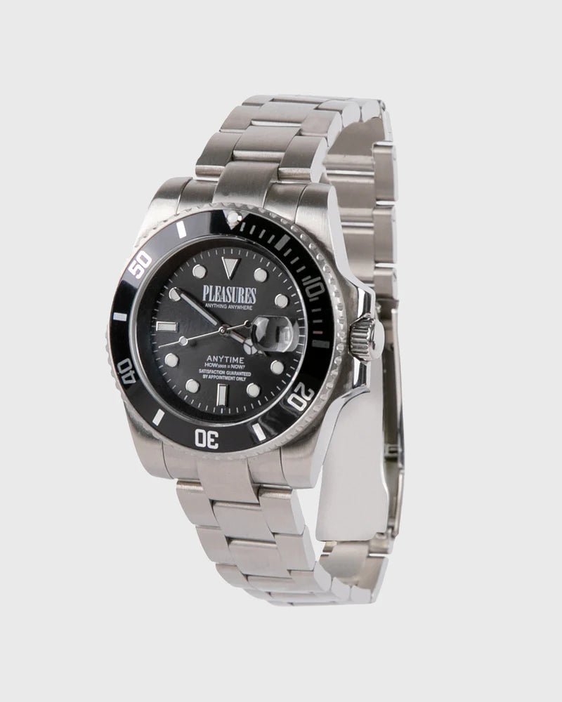 Pleasures Anytime Watch – Black Stainless Steel Streetwear Timepiece - Gallery Streetwear