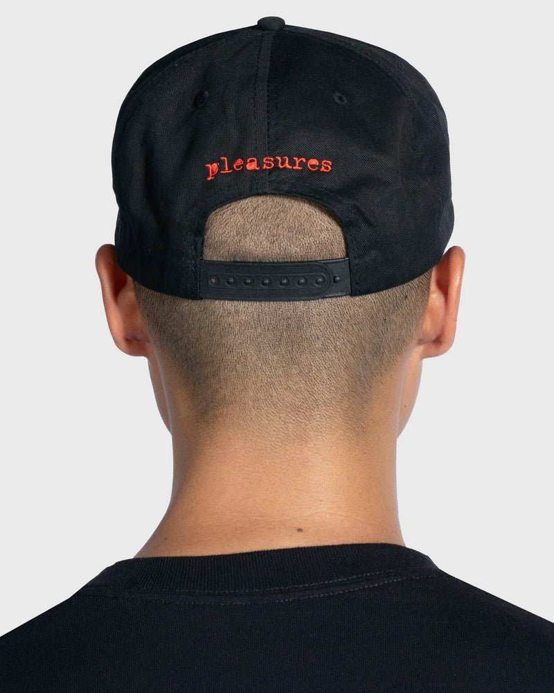 PLEASURES x Slipknot People Snapback Hat – Black Cotton Adjustable Cap for Music & Streetwear Fans - Gallery Streetwear