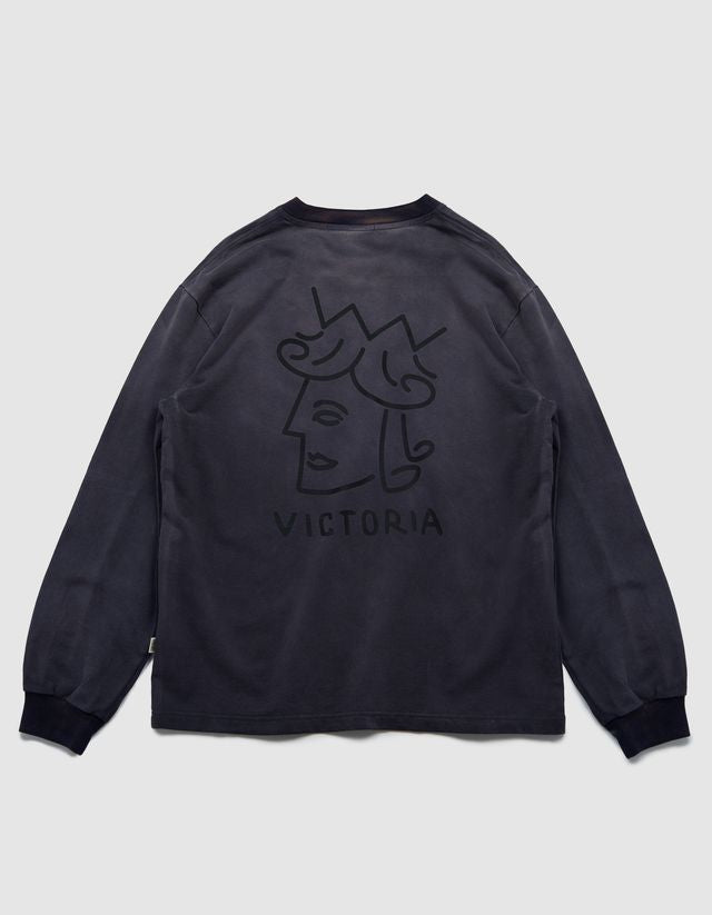 Victoria HK Sunfaded QH L/S Tee Faded Black