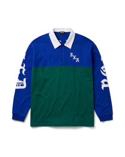 Born X Raised Color Blocked Rugby Shirt – Blue / Green