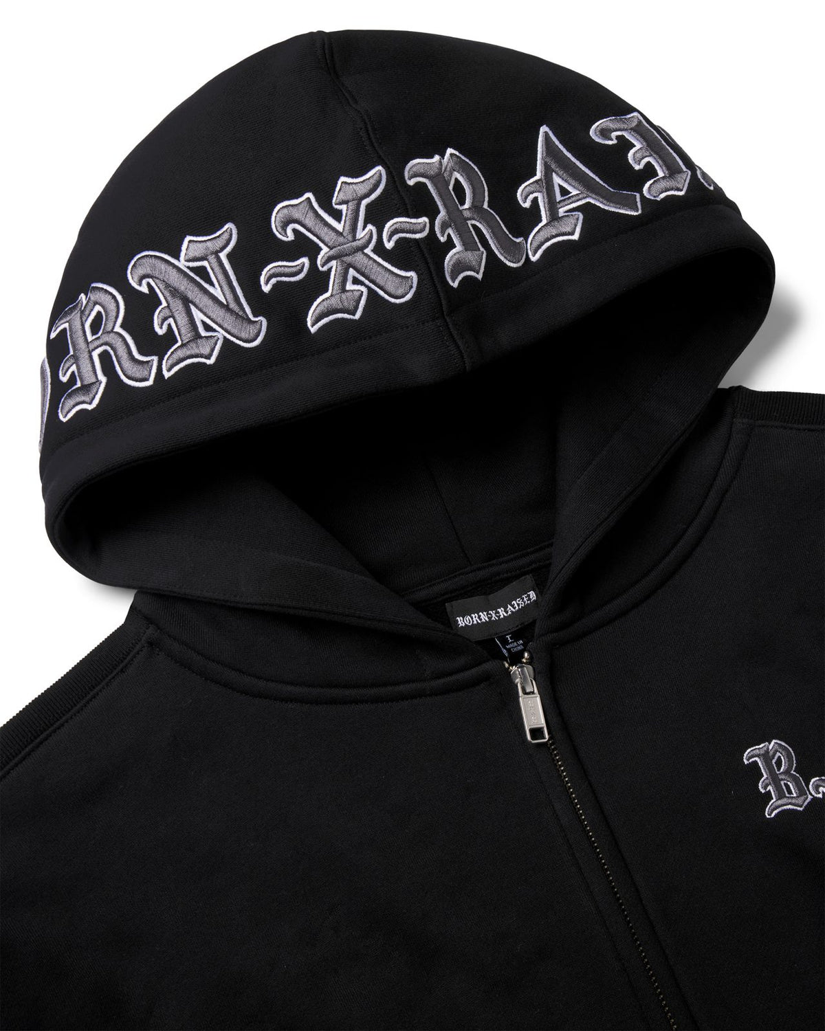 Born X Raised Sport Stripe Zip-Up Hoodie – Black