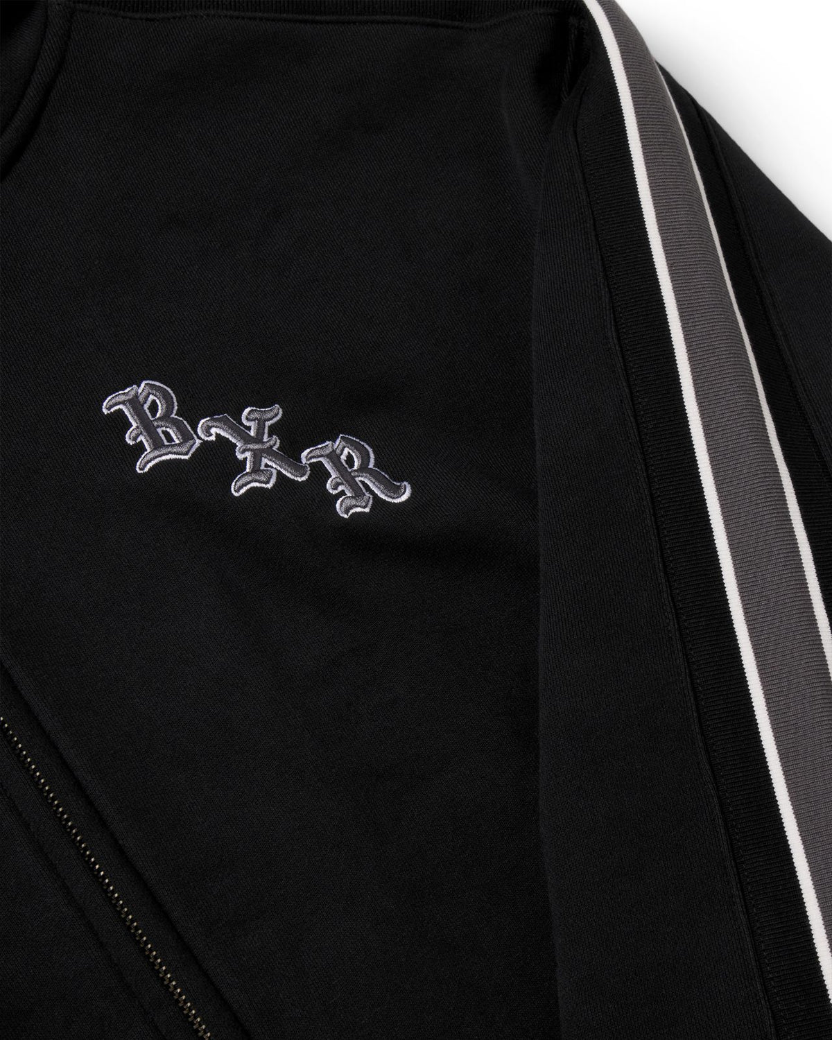 Born X Raised Sport Stripe Zip-Up Hoodie – Black
