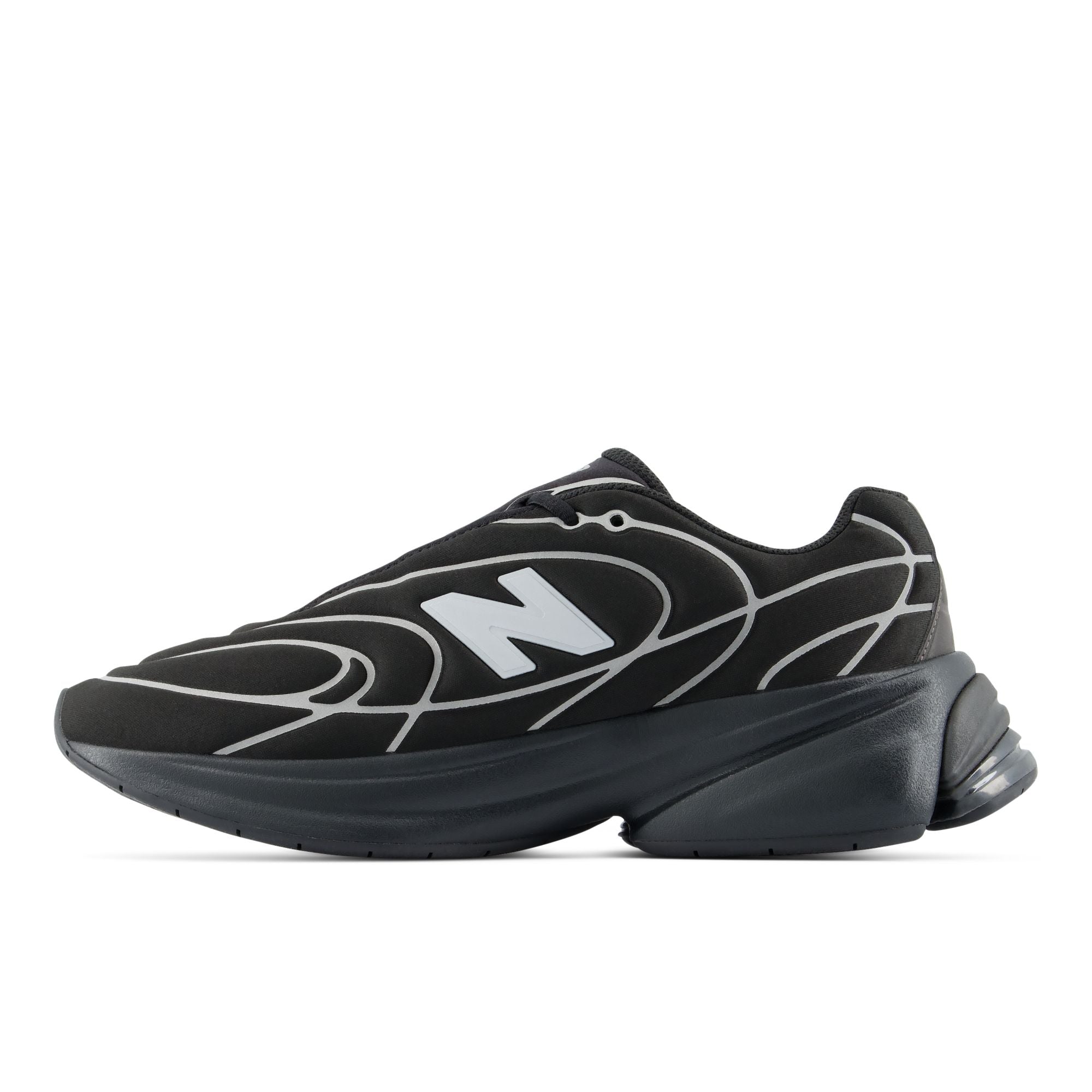New Balance 5030 Black with Silver Metallic, medial inner side profile
