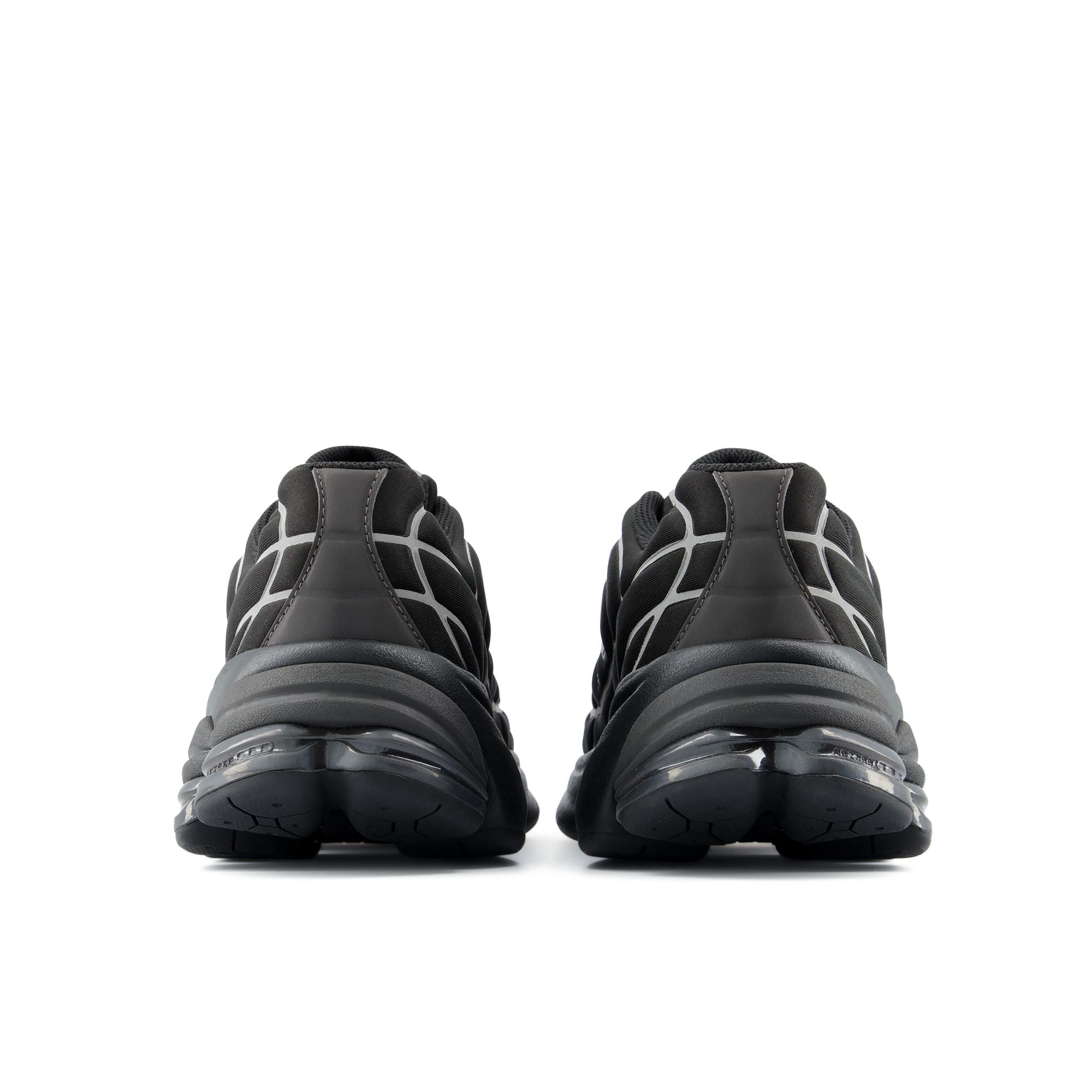 New Balance 5030 Black with Silver Metallic, heel view of the pair