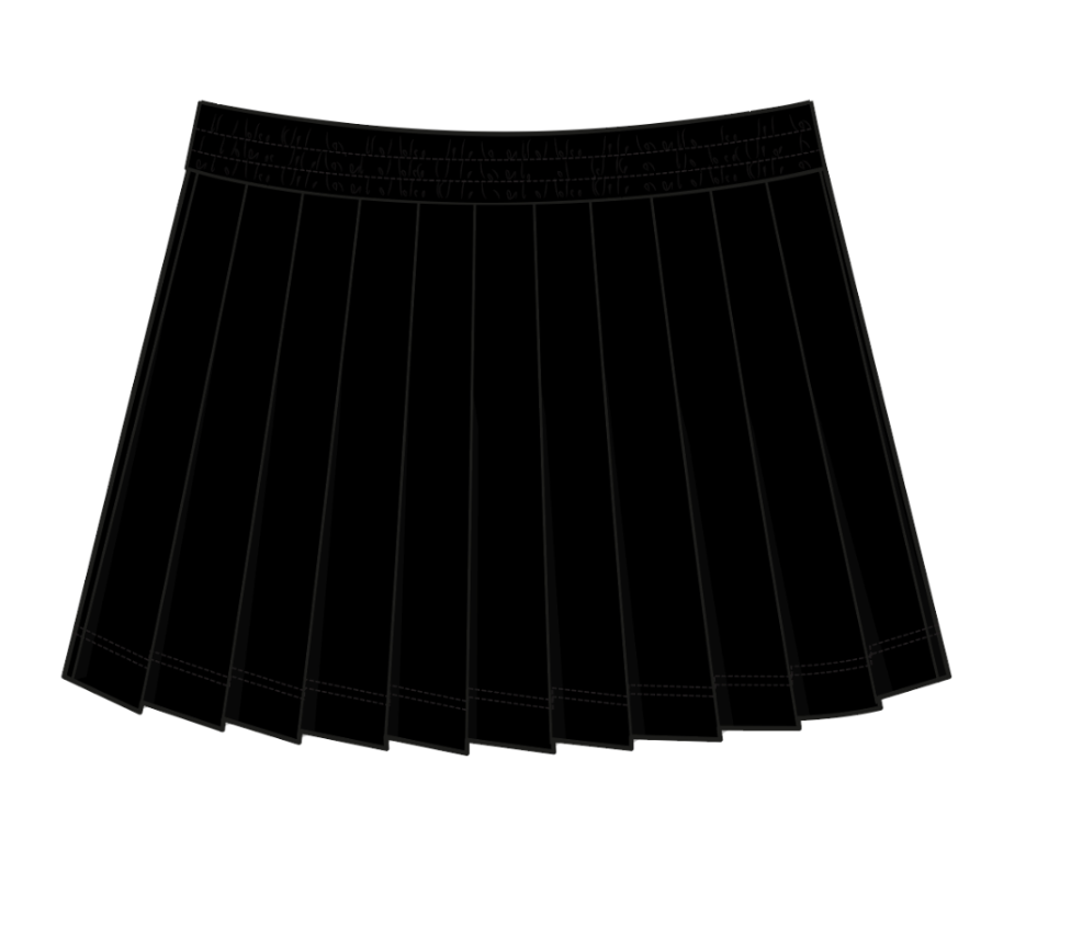 Malbon Golf Giselle Skirt in Black — pleat and waistband detail