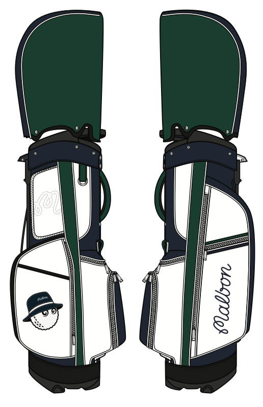 Malbon Golf Evergreen Stand Bag Navy / Green