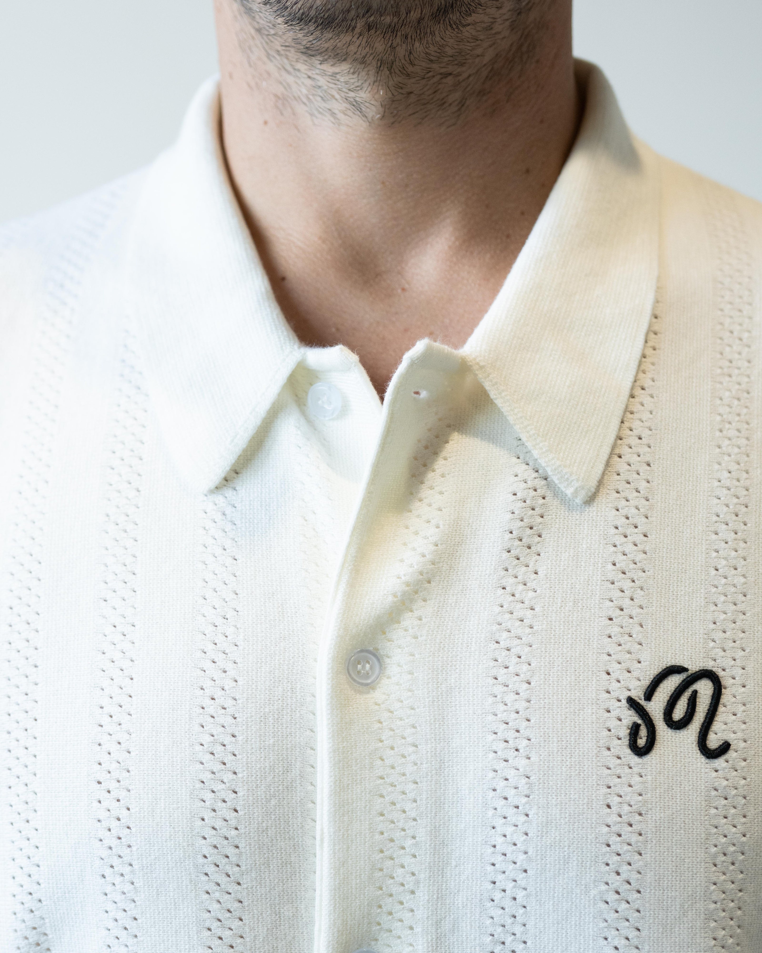 Malbon Golf Crosscut Polo – Ivory