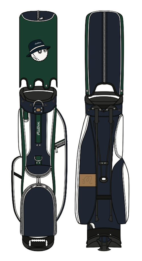 Malbon Golf Evergreen Stand Bag Navy / Green