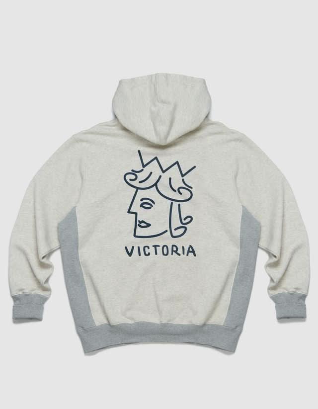 Victoria HK QueenHead Hoodie – Two - Tone Grey - Gallery Streetwear
