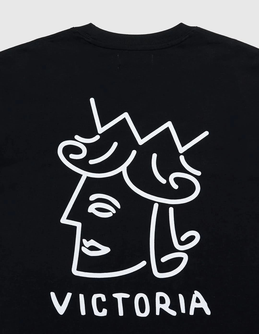 Victoria HK Queenhead Logo Tee - Black - Gallery Streetwear
