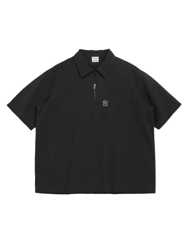 Victoria HK Seersucker Quarter Zip Shirt - Gallery Streetwear