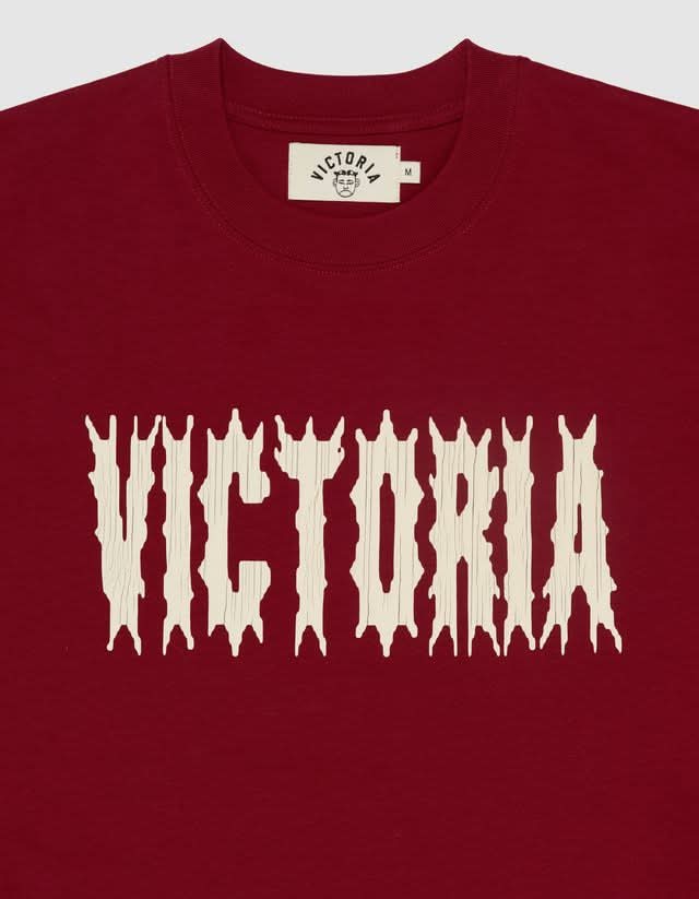 Victoria HK Spikey Script L/s Tee – Burgundy - Gallery Streetwear
