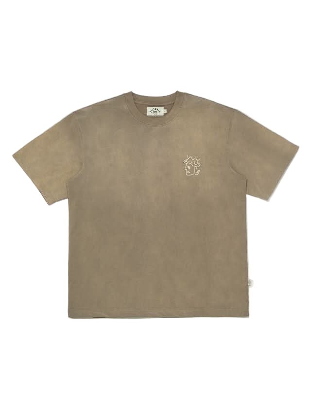 Victoria HK | Sun Faded Queenhead Logo Tee – Beige - Gallery Streetwear